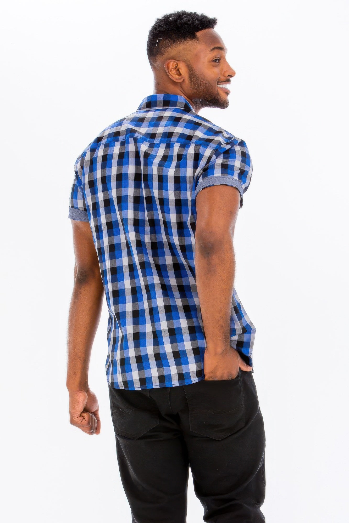 Mens Checkered Button Down Shirt