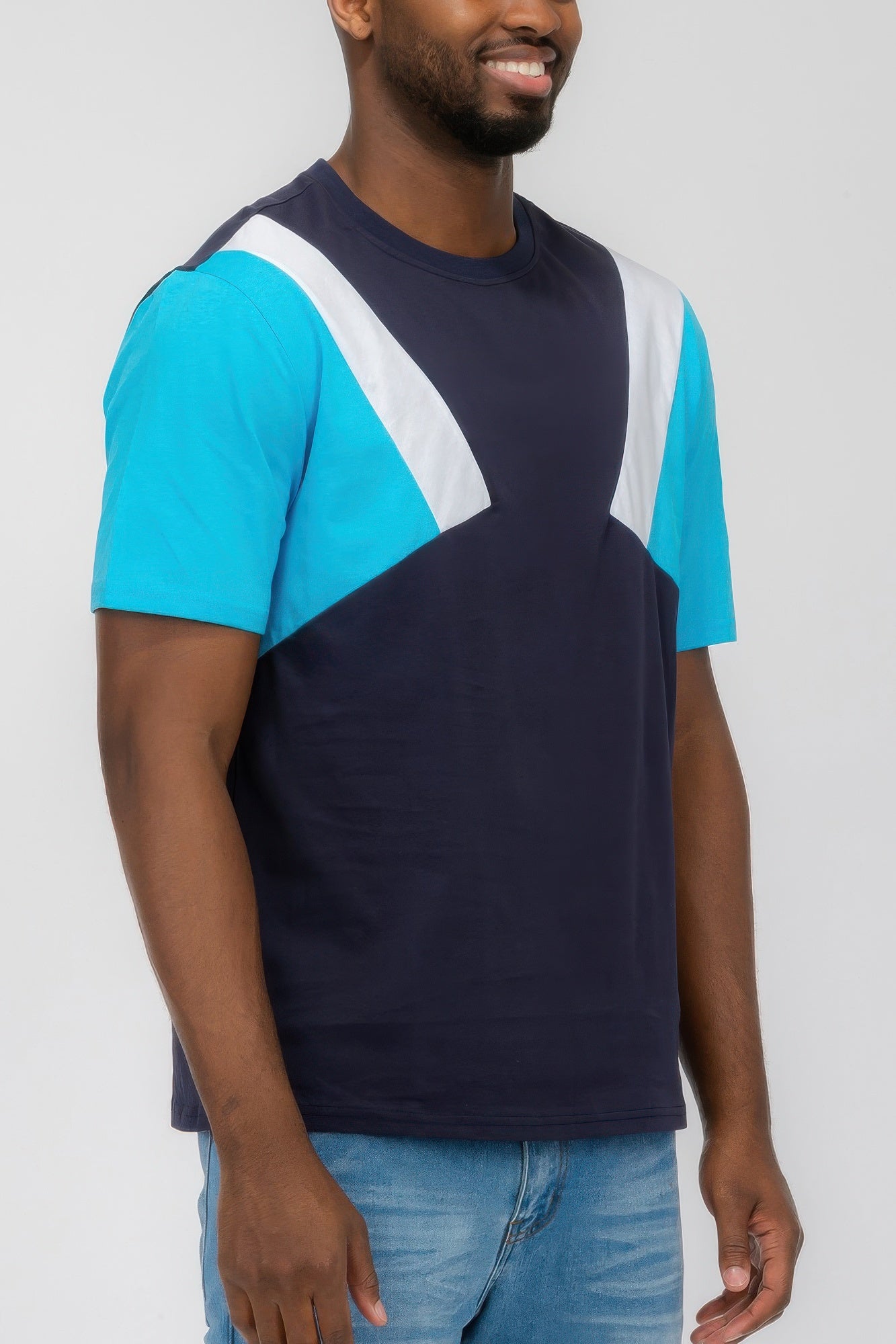 Mens Color Block Short Sleeve Tshirt