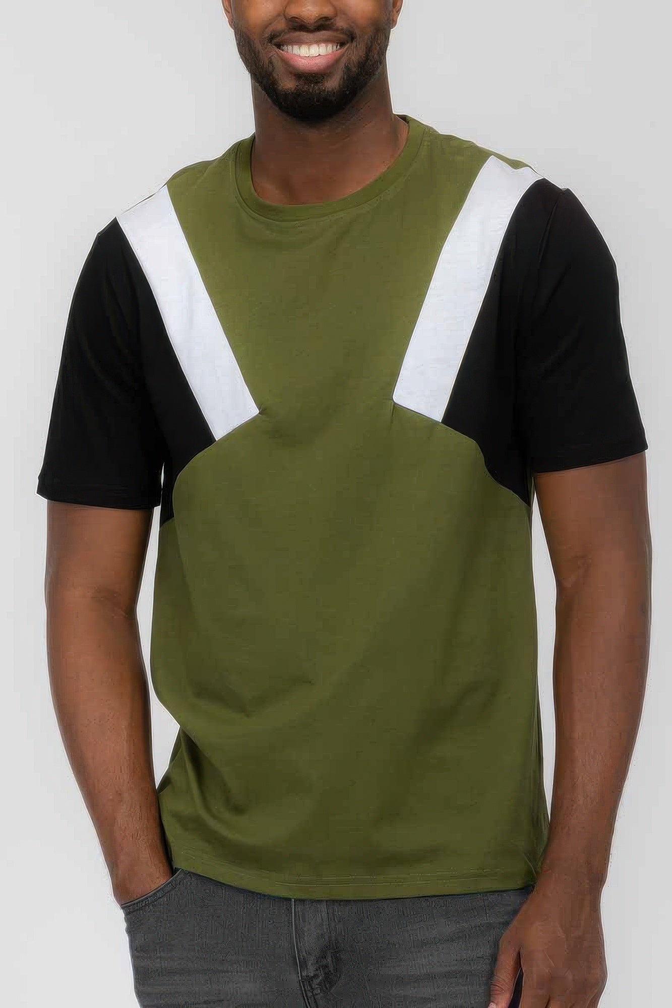 Mens Color Block Short Sleeve Tshirt